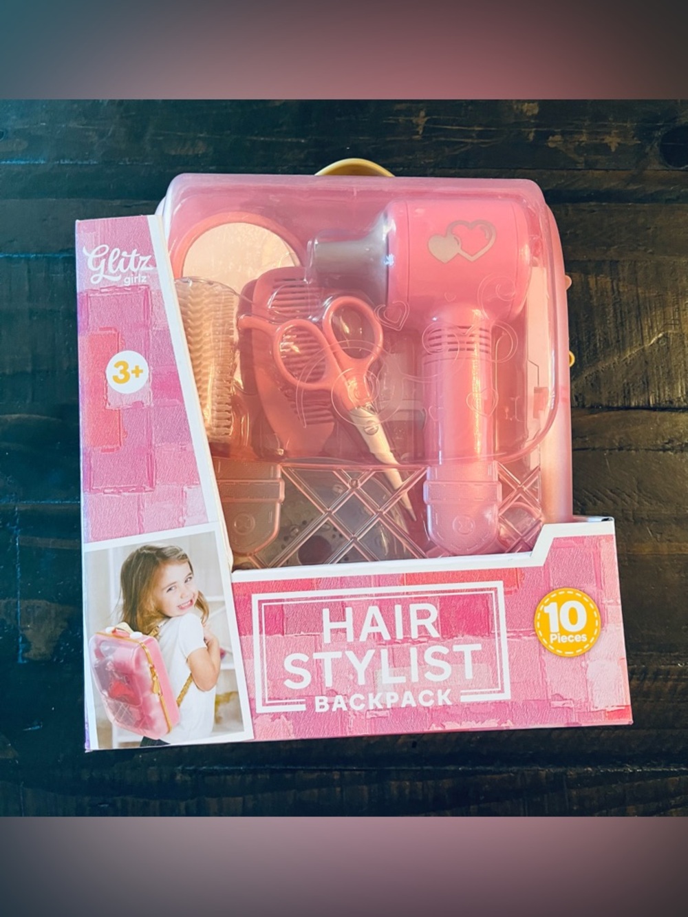 Glitz Girlz Hair Stylist Backpack Playset - Pink 10PC Set